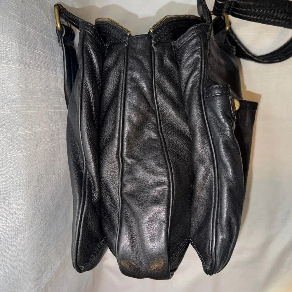 Marc Jacobs Handbag Black Leather Totally Turnlock Teri Tote Satchel Y2K Perfect